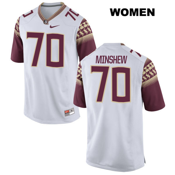Women's NCAA Nike Florida State Seminoles #70 Cole Minshew College White Stitched Authentic Football Jersey OVK1769FP